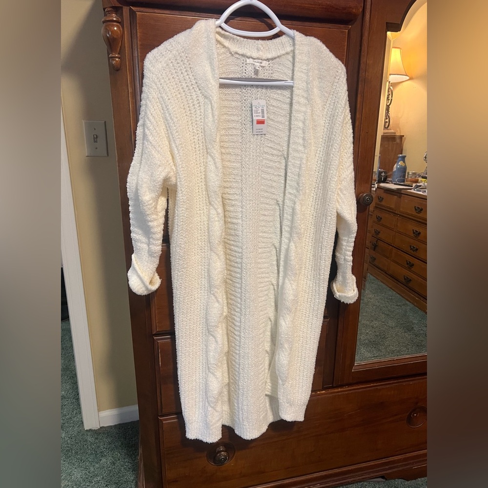 Maurices Ivory Cable Knit Cardigan